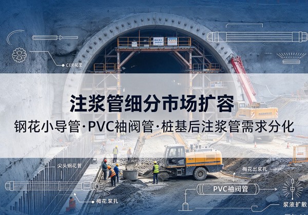 松北注浆管细分市场扩容，隧道钢花小导管、PVC 袖阀管、桩基后注浆管需求分化